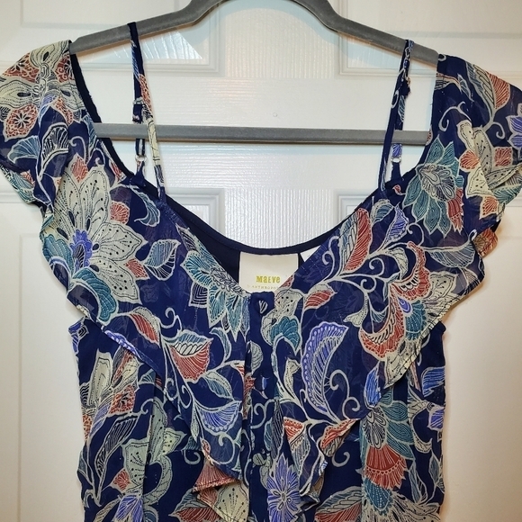 ANTHROPOLOGIE MAEVE  Mariposa Blouse Top size 6 Cold Shoulder - Picture 3 of 11